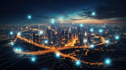 Fototapeta premium Edge Computing, explore the benefits and challenges of edge computing in enhancing real - time data processing and reducing latency