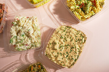 Fiesta Flavor Fusion Platter: A Medley of Ready-to-Serve Party Snack Trays with Olives, Chips, Pasta, Shredded Meat, Tuna, and Chipotle Chicken