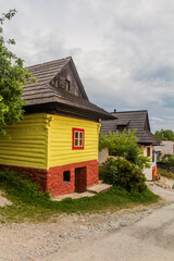 Fototapeta na wymiar Old houses in Vlkolinec village in Nizke Tatry mountains, Slovakia