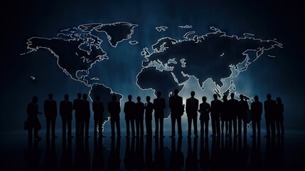 concept of the worldwide business people on the global map background