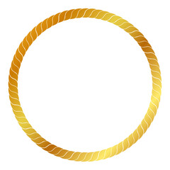 simple vector circle frame from golden rope for element design 
