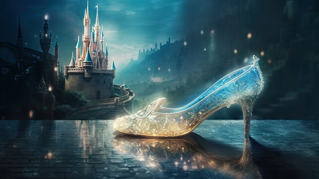 Cinderellas sparkling glass shoe