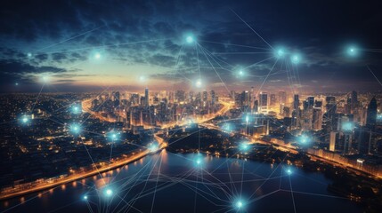 Fototapeta premium Edge Computing, explore the benefits and challenges of edge computing in enhancing real - time data processing and reducing latency