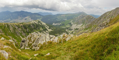 Fototapeta na wymiar View of Nizke Tatry mountains from Chopok mountain, Slovakia
