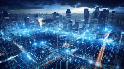 Obraz premium Edge Computing, explore the benefits and challenges of edge computing in enhancing real - time data processing and reducing latency