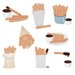 Churros Delicious Snack Illustration
