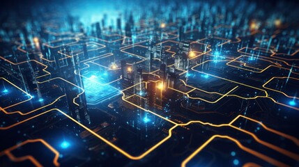 Obraz premium Edge Computing, explore the benefits and challenges of edge computing in enhancing real - time data processing and reducing latency