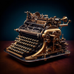 Nostalgic Typewriter: Vintage Writing Machine with Retro Charm - generative ai - obrazy, fototapety, plakaty