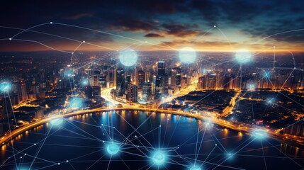 Naklejka premium Edge Computing, explore the benefits and challenges of edge computing in enhancing real - time data processing and reducing latency