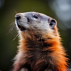 Adorable Marmotte Portrait in Dreamy Bokeh - generative ai