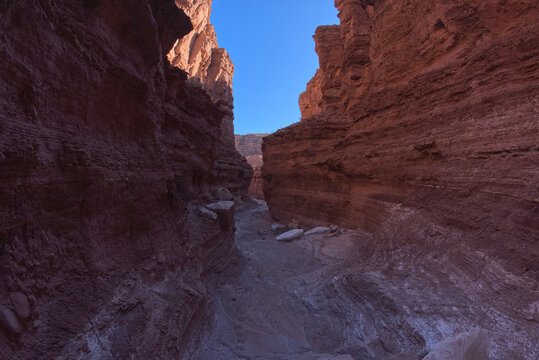 The narrows of Cathedral Canyon that follows Cathedral Wash toward the Vermilion Cliffs in Glen Canyon Recreation Area at Marble Canyon Arizona. - Powered by Adobe