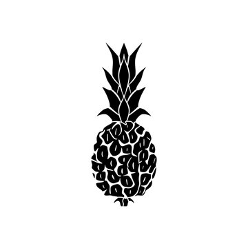 	
Pineapple fruit in black fill icon. Summer fruits for healthy lifestyle. Vector illustration cartoon flat icon isolated on white. Editable graphic resources for many purposes.