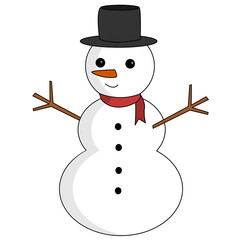 snowman with broom
