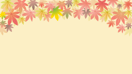 Naklejka na ściany i meble 秋に紅葉したモミジの葉のベクター背景画像