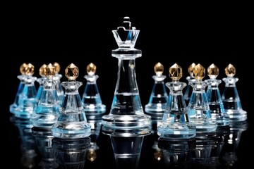 crystal glass chess pieces set generated ai