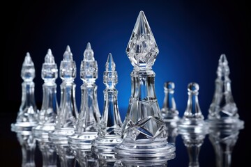 crystal glass chess pieces set generated ai