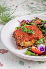 Lasaña vegana, a base de plantas