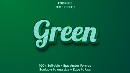 editable text effect, 3d bold green leaf nature