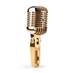 Fototapeta premium retro microphone isolated on white background generated ai