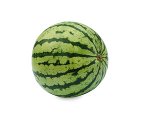 One whole ripe watermelon isolated on white