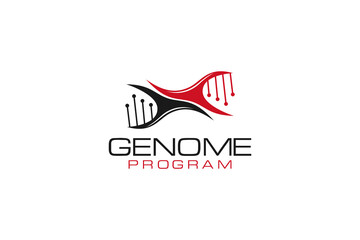 Genome science biology logo design medical test DNA icon symbol