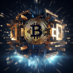 AI bitcoin blockchain illustration 