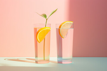 Colourful cocktail drinks in glasses