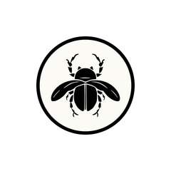 simple scarab beetle bug wild animal nature logo vector illustration template design