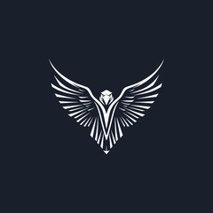 simple wild eagle monogram logo vector illustration template design