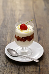 Cherry Lemon Syllabub, English Whipped Cream Dessert 