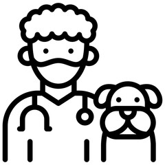 vet icon illustration design with outline