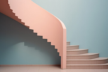 Beautiful pastel colour of staircase in a house