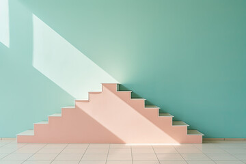 Beautiful pastel colour of staircase in a house