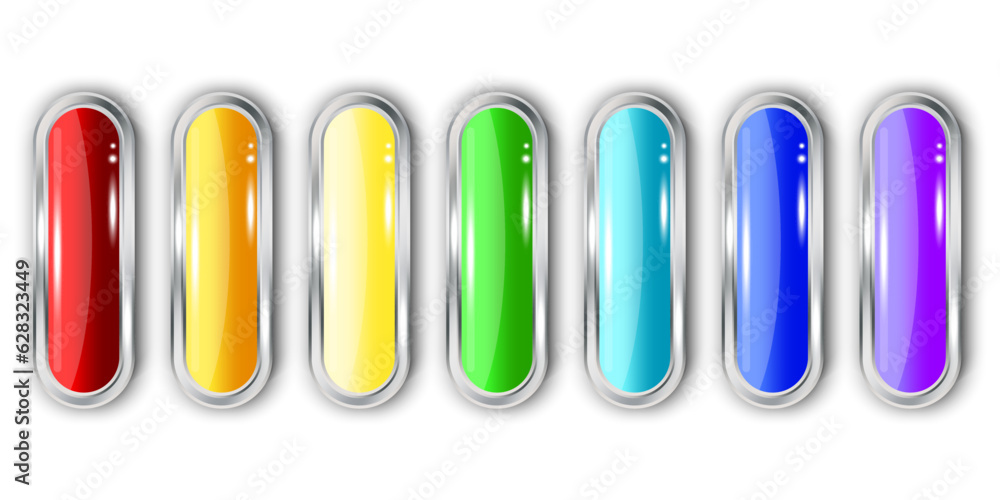 Poster blank colored internet web button set. vector illustration. eps 10.