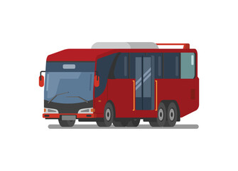 Commuter bus. Simple flat illustration.