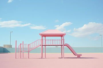 Colourful playground in a town