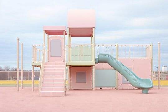 Colourful playground in a town