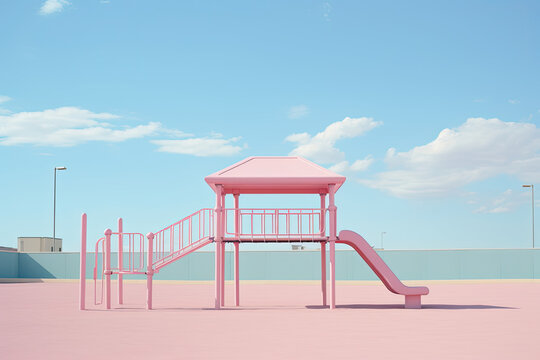 Colourful playground in a town