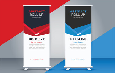  modern roll up banner template  with abstract design