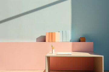 Colourful paper notebooks, simple and clean design