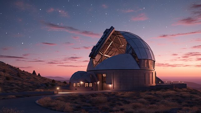A large telescope sitting on top of a hill