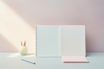 Colourful paper notebooks, simple and clean design