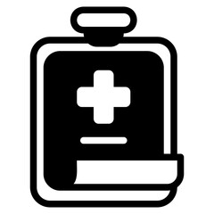 Fototapeta premium Medical record black style icon