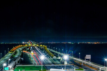 Fototapeta na wymiar 東京湾アクアラインの夜景