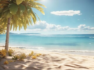 Palm trees and Sparkling Beach.
Generative AI