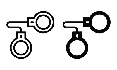 Handcuff icon with outline and glyph style.