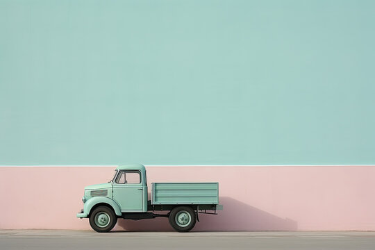 Retro truck on a clean background