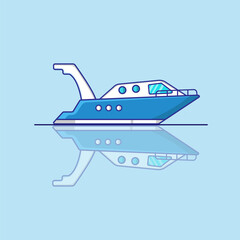 private ship illustration icon. transport transportation icon illustration concept