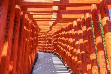 Saga, Japan - Nov 28 2022: Yutoku Inari shrine in Kashima City, Saga Prefecture. It's one of Japan's top three shrines dedicated to Inari alongside Fushimi Inari in Kyoto and Toyokawa Inari in Aichi - 628327814