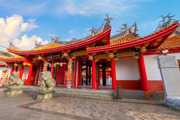 Nagasaki, Japan - Nov 28 2022: Confucius Shrine (Koshi-byo) built in 1893 by Nagasaki's Chinese...